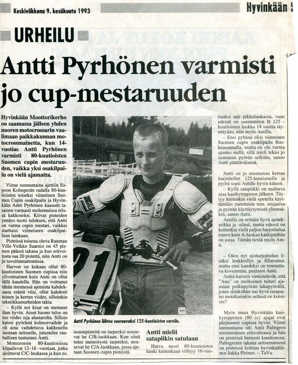 Antti Ana Pyrhönen Hyvinkää Vauhtipuisto 1993